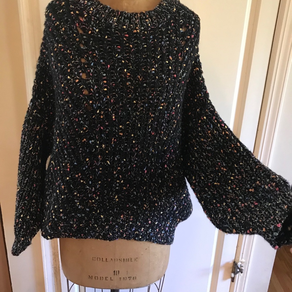 Black sweater with colorful flecks